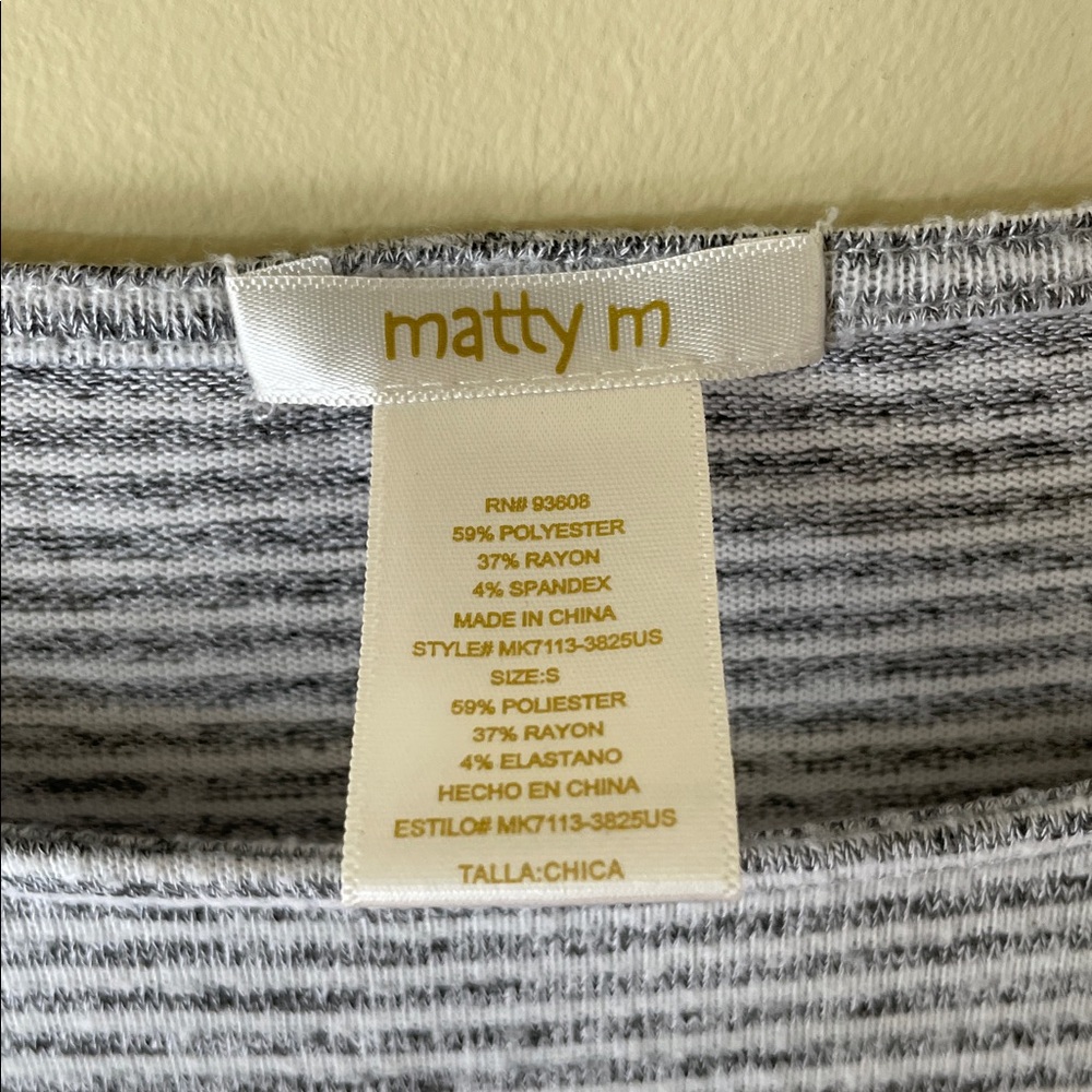 Gray Striped Long Sleeve Top Size Small - Picture 3 of 7